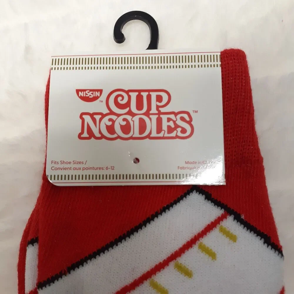 Nissin Cup Noodles Food Novelty 3 Pair Mens Adult Size 6-12 Socks NWT